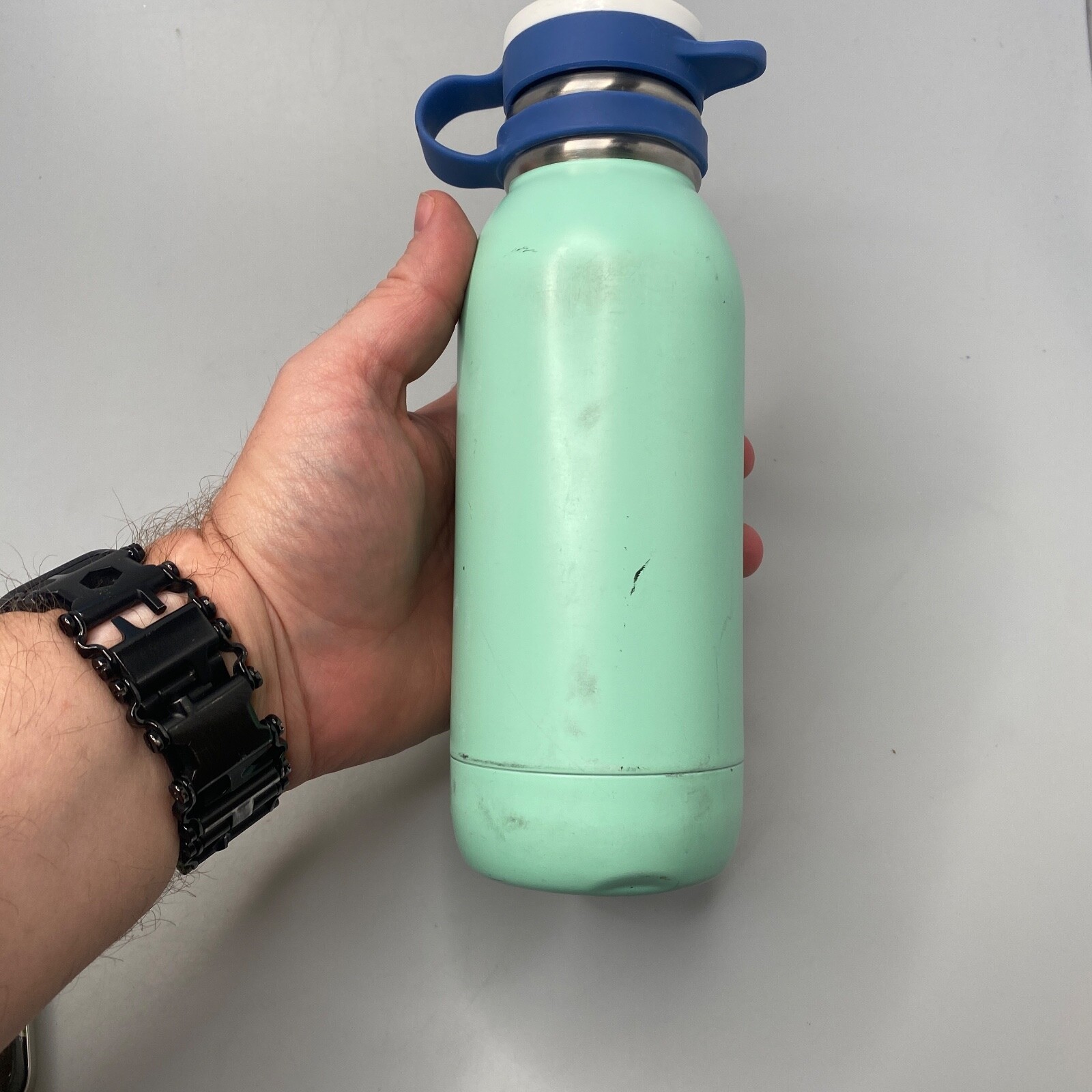 Ello 20 oz Stainless Steal Water Bottle Turquoise Blue Snap Cap Top eBay
