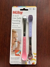 Nuby 2 In 1 Hot Safe Feeding Spoons 2 Pack
