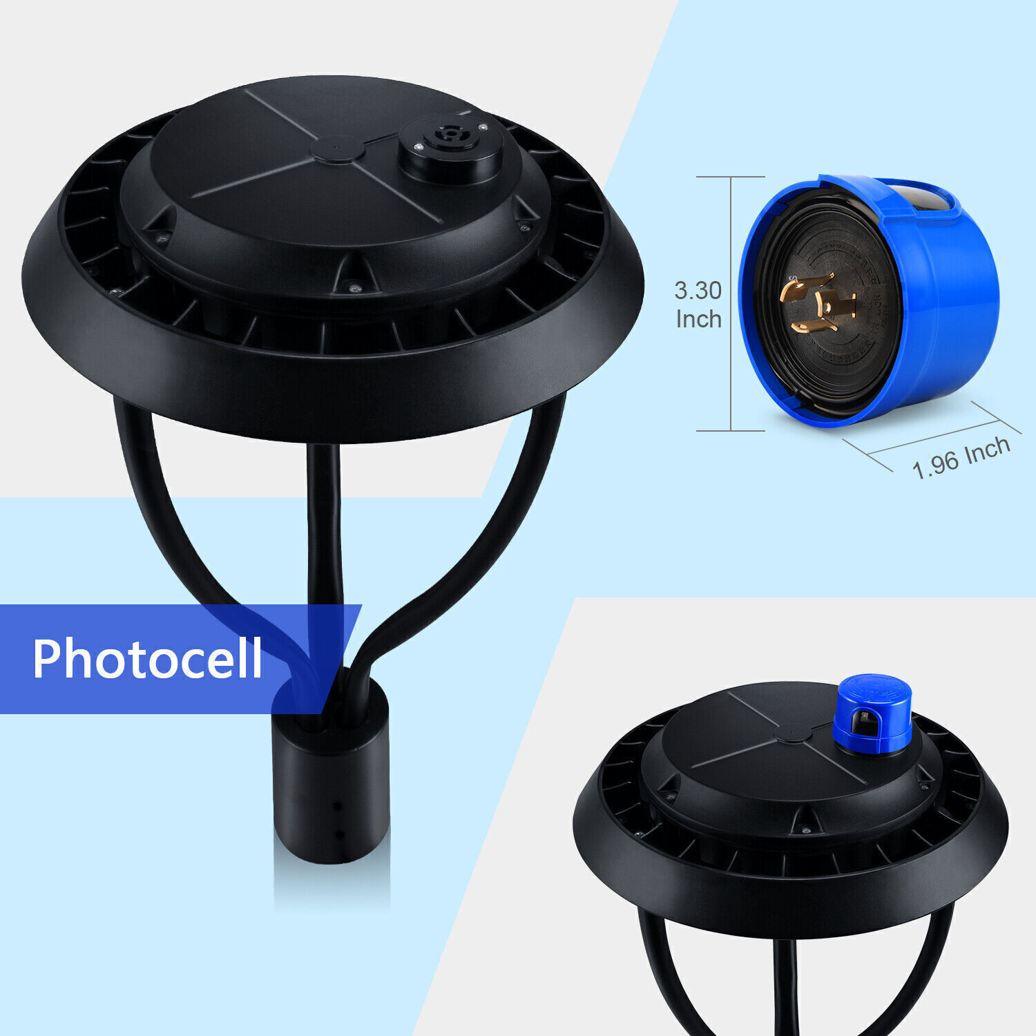 80W LED Post Top Light Equivalent to 300W MH for Garden Pathway Security