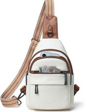 Large Sling Bag for Women Trendy Crossbody Fanny Pack Beige