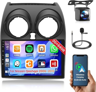 Android Radio 2+64GB Inefala Nissan Rogue Sport Qashqai 2008-2013 Android 12