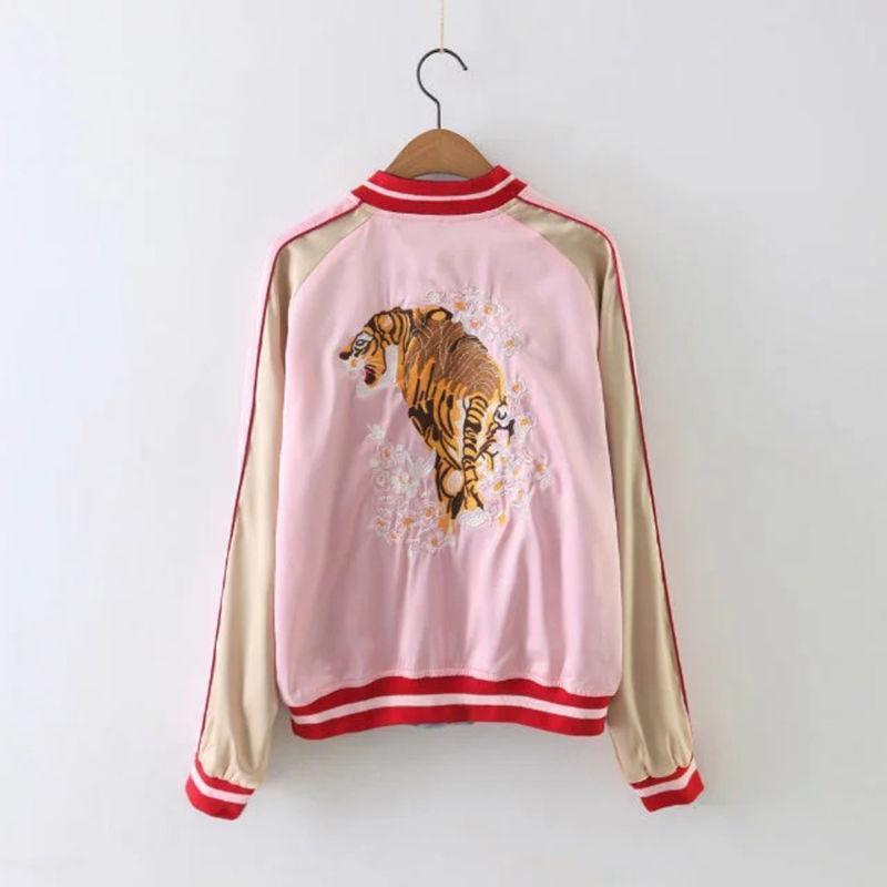 ALTRA Giacca bomber tigre reversibile stile Janpanese donna due in uno raso R643 ADE