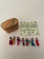 Vintage Worry Trouble Dolls With Box Seven Mini Dolls Made in Guatemala 1980 s