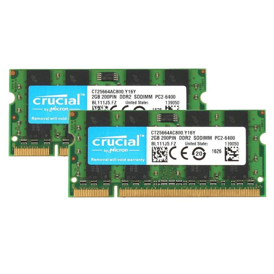4GB Kit 2x 2GB Dell Vostro 1088 1200 1220 1310 1320 1400 1500 A840 A860 DDR2 RAM - Image 2 of 4