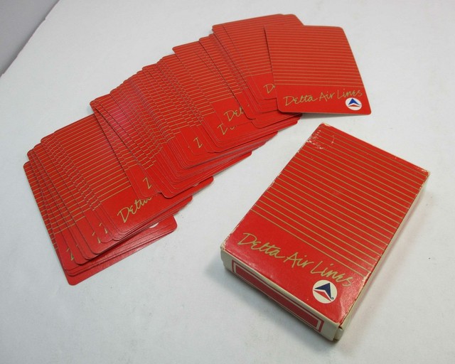 Delta Airlines Playing Cards Red Backs Complete Deck EBay