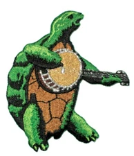 Grateful Dead Terrapin w/ Banjo Embroidered Iron On Patch Turtle 143-H