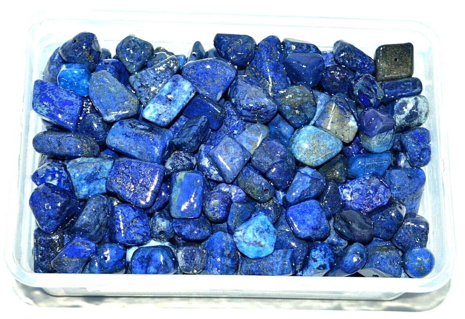 100% Natürlich Blau Lapislazuli Perlen Unbehandelt Gebohrt 20.00 MM Lose - Bild 3 von 4