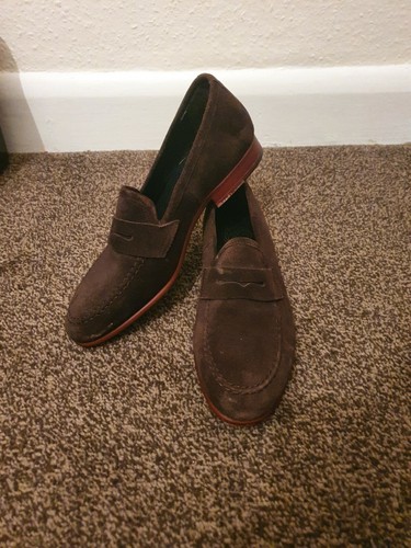 Kurt Geiger Brown suede leather loafers 
