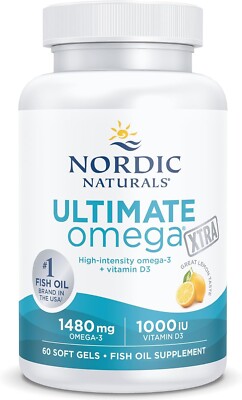 Nordic Naturals, Ultimate Omega-3, 1280mg, mit EPA und DHA, High Dose, Lemon Fl
