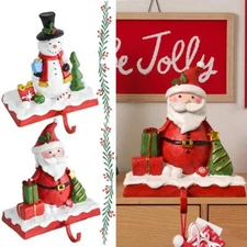 Christmas Stocking Hook Party Hooks Xmas Sock Fireplace Holder Hangers New F1