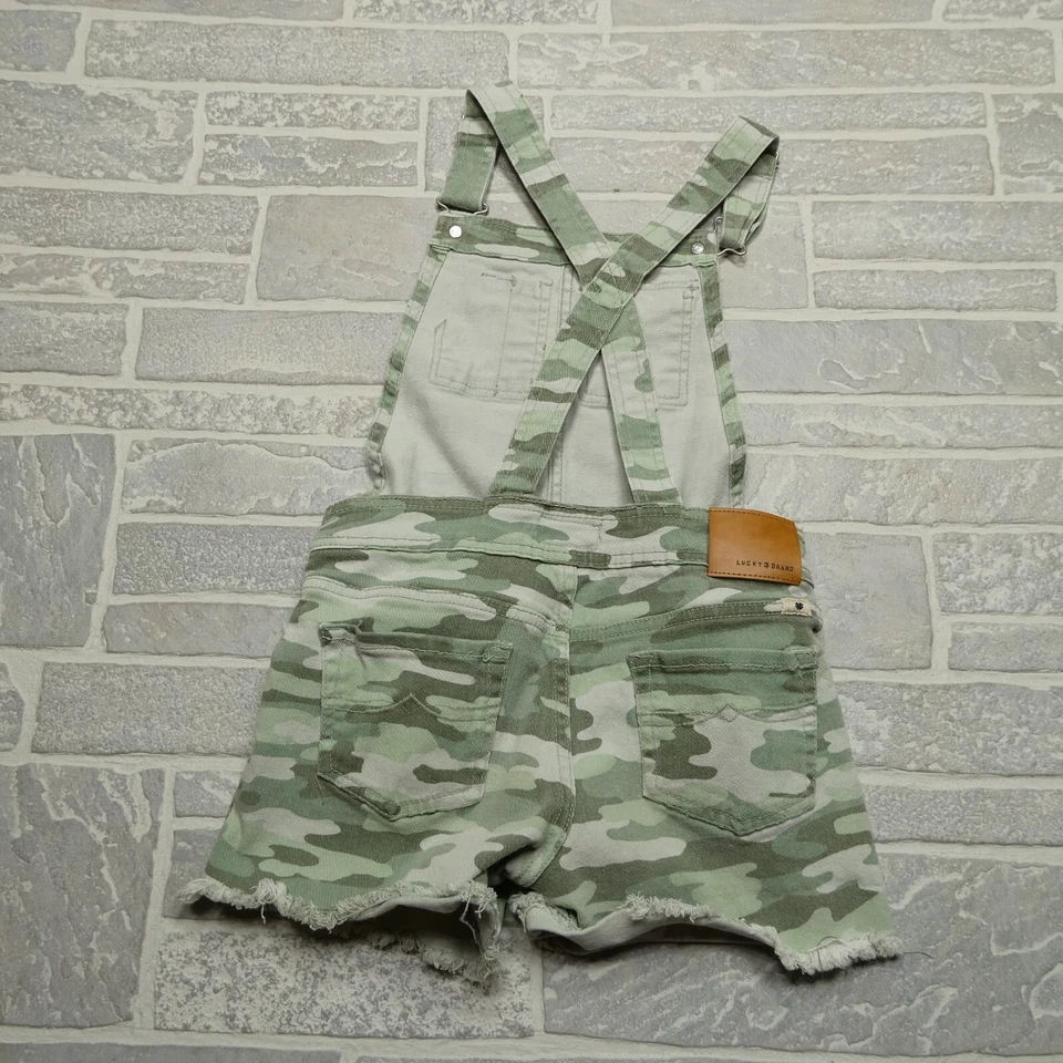 Pantalones Cortos Lucky Brand Talla Jóvenes Niñas 10 Verde Lona Camuflaje Dobladillo Crudo Foto 4 de 4