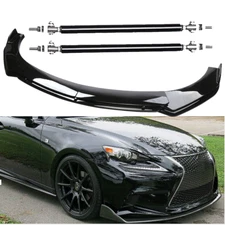 Front Bumper Lip Body Kit Spoiler Splitter Glossy Black For Lexus IS250