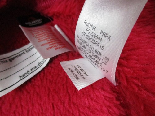 Patagonia Jacket Girls S 7 8 Red Fleece Sweater Snap T Fleece Outdoor Coat Youth - Picture 8 of 10