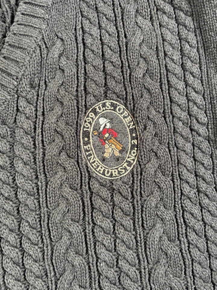 Chaleco Suéter de Golf Abierto de Estados Unidos de Colección Tejido con Cable para Hombres XL IZOD 1999 Pinehurst No.2 Foto 2 de 4