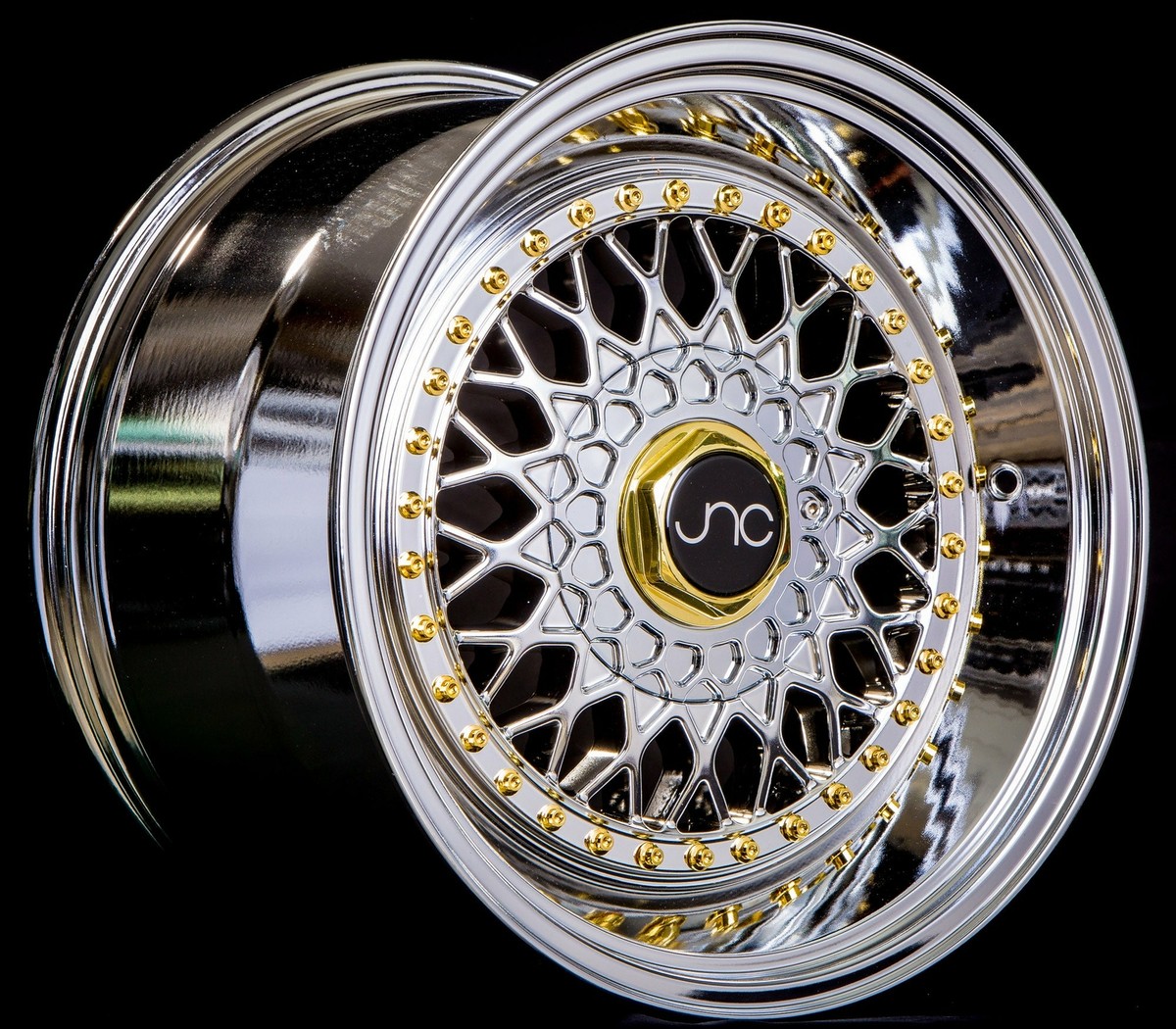 JNC 004S Platinum Gold Rivets 17x10 4x100/4x114.3 +25 Wheel/Rim | eBay