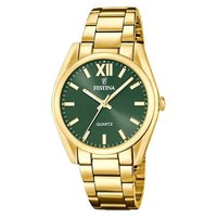 Festina F20640/4 Damenuhr Armband Uhr GoldgrüN Analog Quarz Edelstahl 50 M