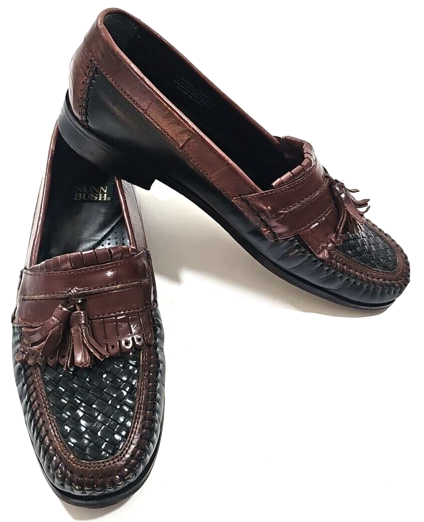 Nunn Bush Black/Brown Genuine Leather Upper Loafers Men