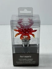 Pier 1 Imports  LED Bottle Wine Stopper  Art Glass Crab  Color Changing Lights
