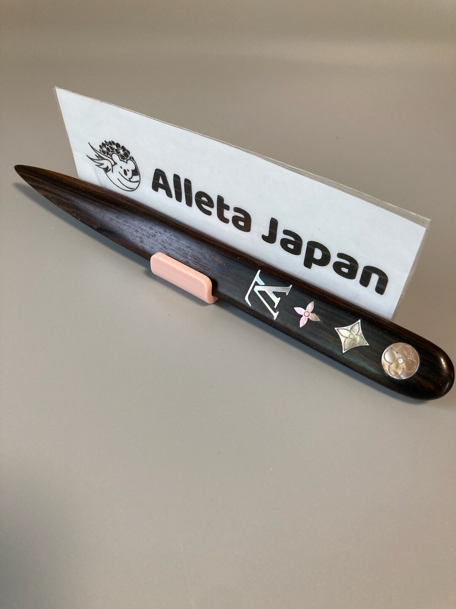LOUIS VUITTON Paper knife Wooden Brown LV Authentic Novelty 7.4in