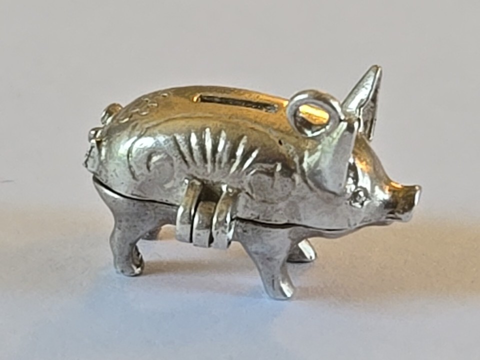 Reed And Barton High Quality 925 Sterling Silver Piggy Bank Beads
