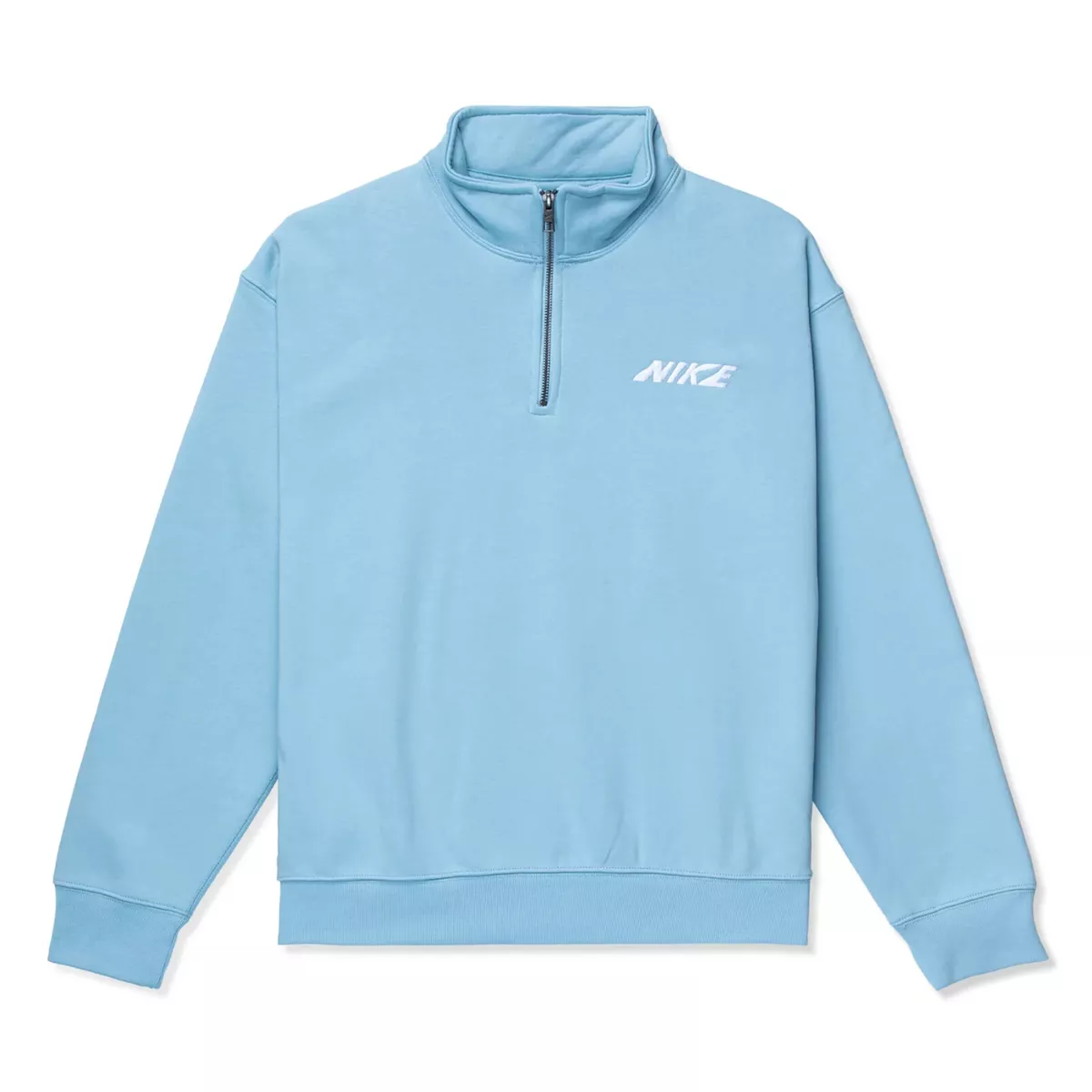 Nike SB 1 2 Zip Fleece Skate Pullover Mens Blue Ocean Bliss DX4248