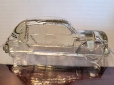 VINTAGE CLEAR 1930'S SEDAN CAR GLASS CANDY CONTAINER  #3