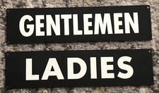 Vintage Bathroom Signs Gentlemen Ladies Original Metal 1950's Men Women NOS