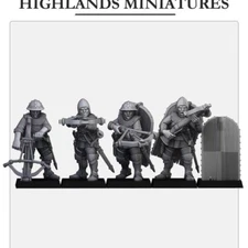 Gallia Shooters: Crossbowmen W/Pavise Shield x 20 - Highlands Miniatures - 28mm