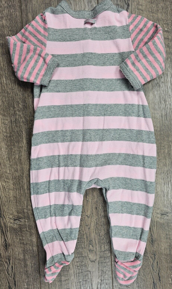 Baby Girl Clothes Gap 36 Month Pink & Gray Striped Footed Outfit eBay