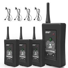 EJEA Full Duplex Bluetooth 5.1 Football Soccer Referee Intercom Interphone 4Pc