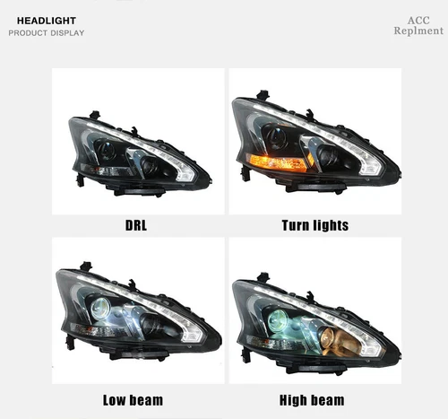 For Nissan Altima 2013-15 Front LED DRL xenon Lens Projector Headlights assembly - Picture 9 of 13