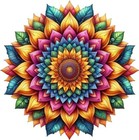 Colourful Mandala Sunflower Wall Art Bedroom Nursery Vinyl Sticker Decal 6 Sizes