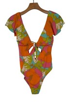 Traje de baño Trina Turk para mujer Playa De Flor Flutter Maillot de una pieza talla ojo de cerradura