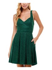 CRYSTAL DOLLS Womens Sleeveless Short Party Fit + Flare Dress