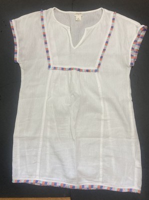 Girl's Crewcuts White Swim Cover Up / Kaftan Size M EUC