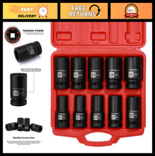 10pcs 1-inch Drive Deep Impact Socket Set Metric Cr-mo 21-41mm Axle Nut Tools 10pcs 1-inch Drive Deep Impact Socket Set Metric Cr-mo 21-41mm Axle Nut Tools