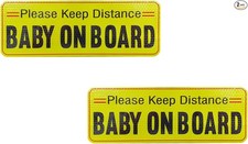 2PCS Baby on Board Car Magnet, Waterproof Night Reflective Safety -Pattern2