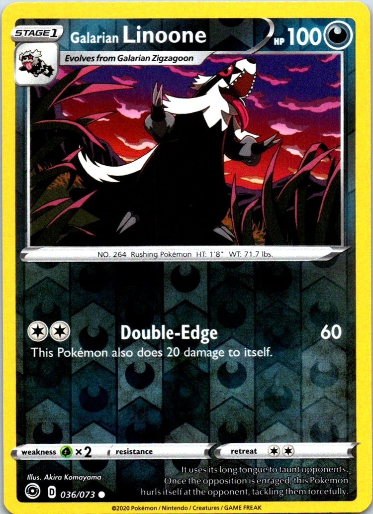 Galarian Linoone 36/73 Reverse Holo Champion's Path LP Pokemon