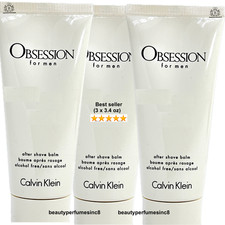 LOT Of 3  OBSESSION by CALVIN KLEIN After Shave Balm 3.4 oz Men Alcohol free 