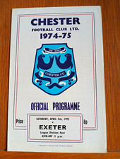 Chester v Exeter City. 5th April, 1975. Fourth Division. Official Programme.