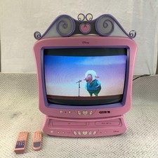 Disney Princess 19" CRT TV W/ DVD VCR VHS Player Combo Pink W/Remote Tested