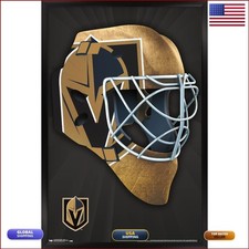 NHL Vegas Golden Knights Mask 17 Wall Poster 22.375" x 34" Black Framed