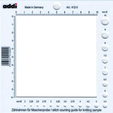 addiSquare Stitch Counting Frame Guide Needle Size Gauge Ruler addi Squae