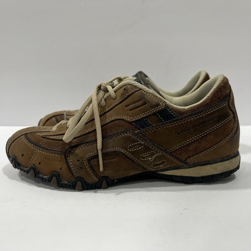 Vintage 90s Y2K Leather Skechers 8 Brown Lace Up Sneakers Grunge Shoes