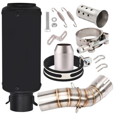 Fit Kawasaki Z900 2017-2022 Black Muffler Exhaust Tips Mid Link Pipe Slip System