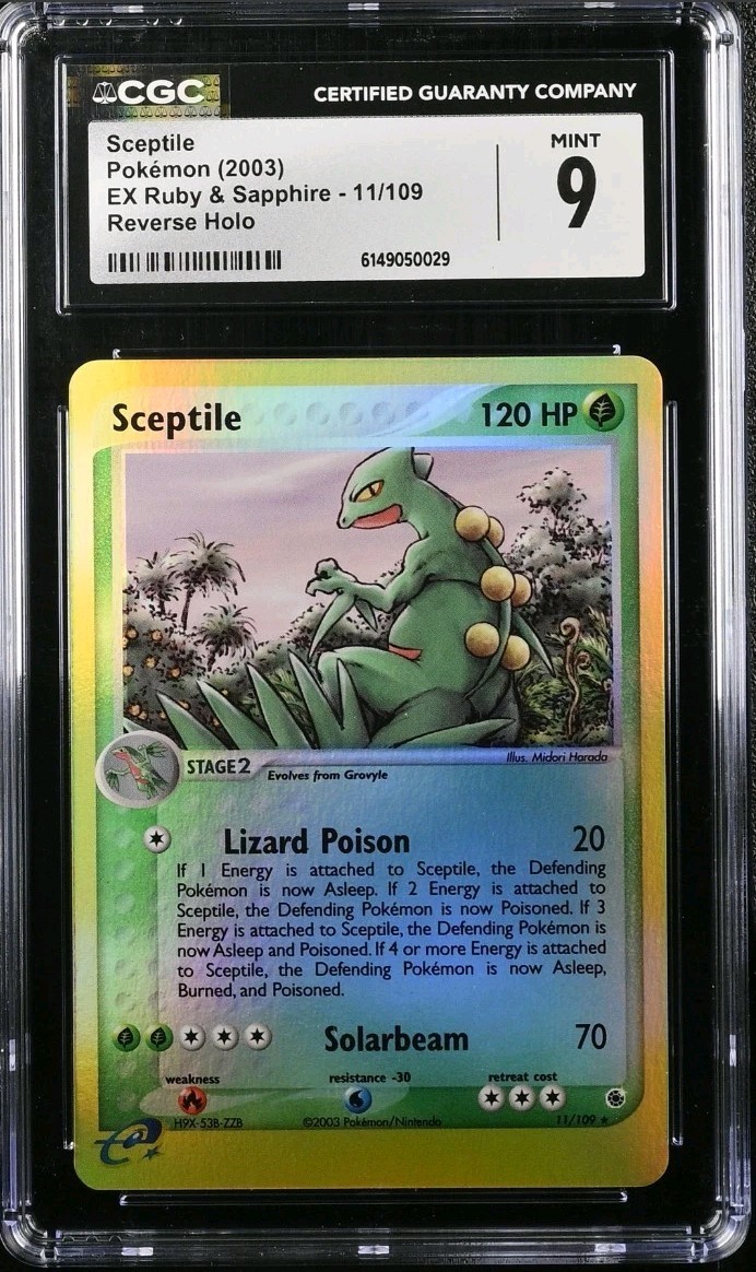 Pokemon Sceptile 11/109 EX Ruby & Sapphire Reverse Holo Rare CGC 9 MINT