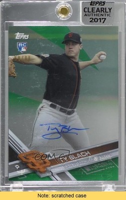 2017 Topps Clearly Authentic Green 68/99 Ty Blach Rookie Auto RC READ s7f