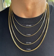 14k Gold Filled Box Chain 1.5-3mm Necklace 18-24" Men Women