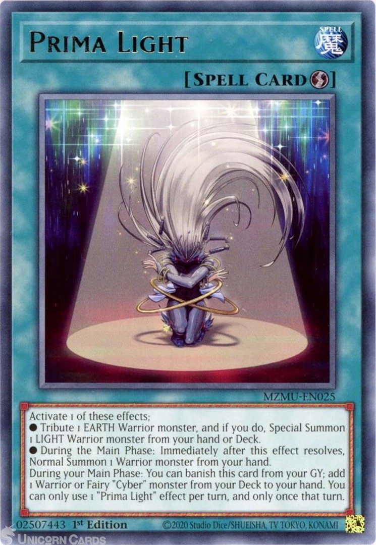 MZMU-EN025 Prima Light : Rare 1st Edition Mint YuGiOh Card