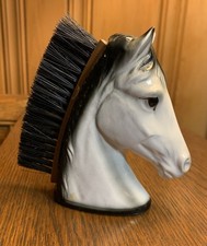 VTG WN Co Japan Ceramic White Horse Head Clothing/Lint Brush, 5 , Imperfect
